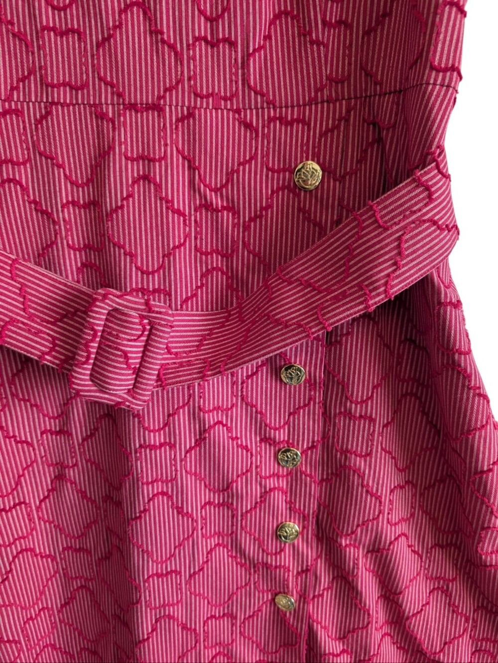 Draper James Charlotte Pink dress In Textured Stripe Sz 12 - Picture 4 of 7